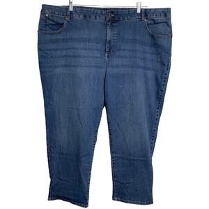 TALBOTS Simply Flattering 5 Pocket Womens Plus Size Ankle Length Jeans Size 26W